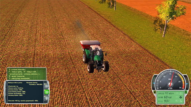 Fertilization of a field is a quick process- the range if the spreader is big. - Getting acquainted with the farm and first works - The Career Mode - Professional Farmer 2014 - Game Guide and Walkthrough