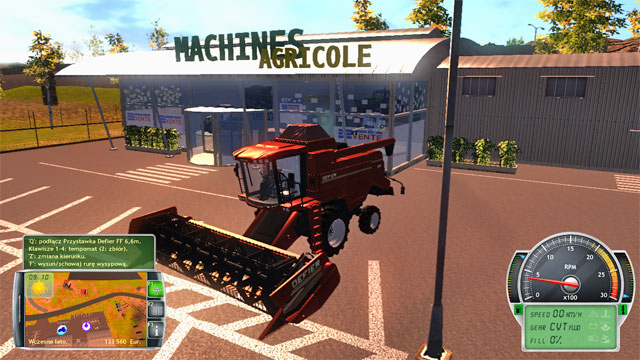 Attach the harvesting assembly to the harvester. - Getting acquainted with the farm and first works - The Career Mode - Professional Farmer 2014 - Game Guide and Walkthrough