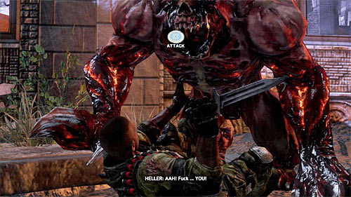 A last scene of a prologue is a kind of fight with smaller mutated monster and in this case the only way to keep Heller alive is to mash X - [Main mission 1] Meet Your Maker - Main missions - Prototype 2 - Game Guide and Walkthrough