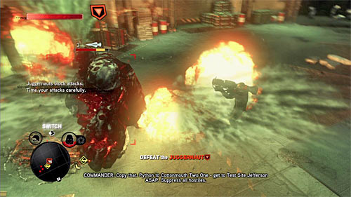 Do not try to attack Juggernaut in a standard way with the rocket launcher, because he can block such attacks with his shields - [Main mission 7] Feeding Time - Main missions - Prototype 2 - Game Guide and Walkthrough