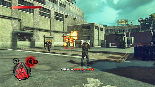 Using the combination of moves suggested by the game is of course not the only solution, because you can as well pick up a rocket launcher from one of the defeated enemies or return to previously mentioned shed and get the grenade launcher - [Main mission 10] The Mad Scientist - Main missions - Prototype 2 - Game Guide and Walkthrough