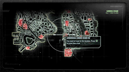 Once you see the New York map, locate the landing area - Green Zone SW, in location [624, 1451] - [Main mission 13] The Airbridge - Main missions - Prototype 2 - Game Guide and Walkthrough
