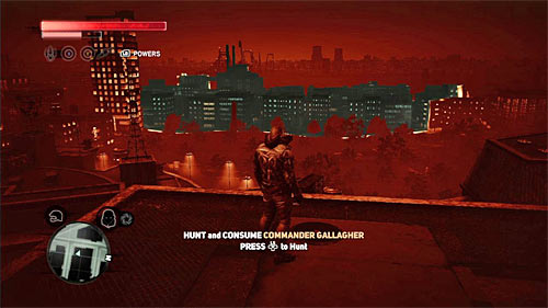 As you probably remember from the last mission, it is best to start the hunt with getting to the rooftop of one of the highest buildings in the area - [Main mission 16] The White Light - Main missions - Prototype 2 - Game Guide and Walkthrough