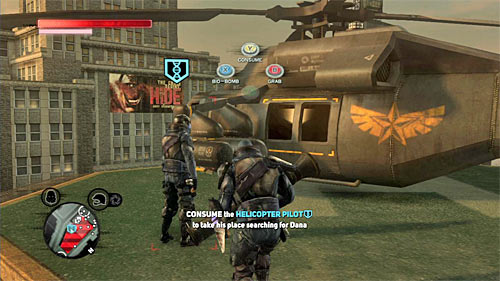 You should take care of the soldier indicated by the game after clearing the landing pad and its nearby area from other enemies - [Main mission 22] The Descent - Main missions - Prototype 2 - Game Guide and Walkthrough