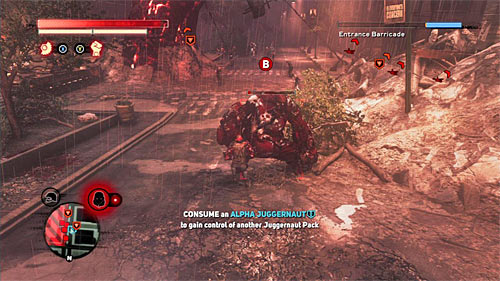 Keep fighting until alpha juggernaut's energy bar is almost empty and then press B button to consume him - [Main mission 30] A Labor of Love - Main missions - Prototype 2 - Game Guide and Walkthrough
