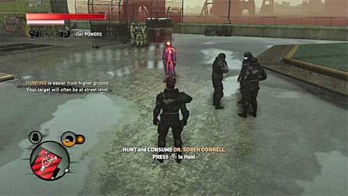 Act the same as with previous hunt, so get to the rooftop of one of the highest building in the area, to locate the scientist - [Blacknet mission 8] Operation: Vivid Future - Blacknet missions - Prototype 2 - Game Guide and Walkthrough