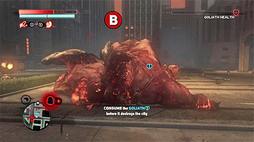 Quickly run to the wounded goliath and consume him by pressing B button - [Blacknet mission 12] Operation: Clockwork - p. 2 - Blacknet missions - Prototype 2 - Game Guide and Walkthrough
