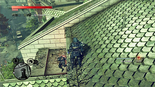 You can find the body on one of the church's balconies - Yellow Zone - p. 1 - Secrets - Prototype 2 - Game Guide and Walkthrough