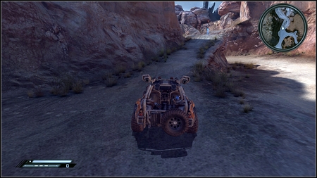 Thos drone can be found on the road from Wellspring driving towards the Shrouded Bunker entrance - Wasteland - p. 1 - Vehicle jumps - Rage - Game Guide and Walkthrough