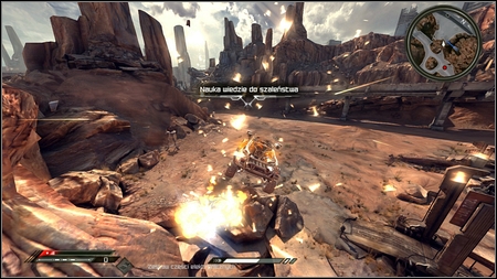 Drive to the right and then jump into the abyss aiming at the left from the Kvasir's lab - Wasteland - p. 2 - Vehicle jumps - Rage - Game Guide and Walkthrough