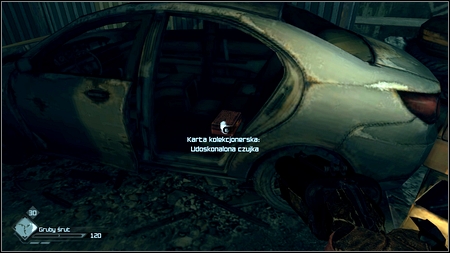 Once he is dead go to the upper floor and examine the nearby white car - Eastern Wasteland - p. 1 - Collector cards - Rage - Game Guide and Walkthrough