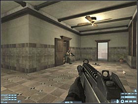 Head on to the left door, the same one that's been occupied by enemy soldiers - [Mission 14][Part: 2/2] Estate - Walkthrough - Rainbow Six: Lockdown - Game Guide and Walkthrough