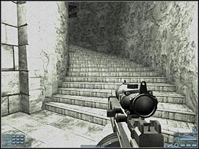 There are at least TWO enemies guarding the stairs (#1) - [FINAL MISSION][Part: 2/3] Castle - Walkthrough - Rainbow Six: Lockdown - Game Guide and Walkthrough