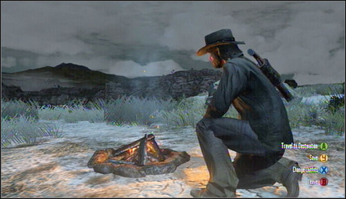 If you are in the desert then you have to make a fire camp - Basics - How to save the game? - Basics - Red Dead Redemption - Game Guide and Walkthrough