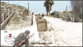 To free all prisoners, you have to shoot the locks #1 while trying not to shoot your allies - Walkthrough - Northern Mexico - [R] Abraham Reyes - Walkthrough - Northern Mexico - Red Dead Redemption - Game Guide and Walkthrough