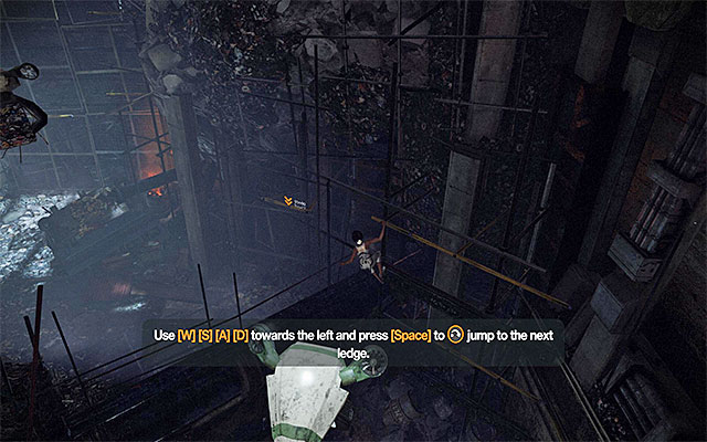 You now need to make a leap and catch onto the interactive ledge that you can see in the distance so, make sure that you take a run-up before you press the jump key/button (in the appropriate moment) - Find a way out of the mutants' den - Episode 1 - Remember Me - Game Guide and Walkthrough