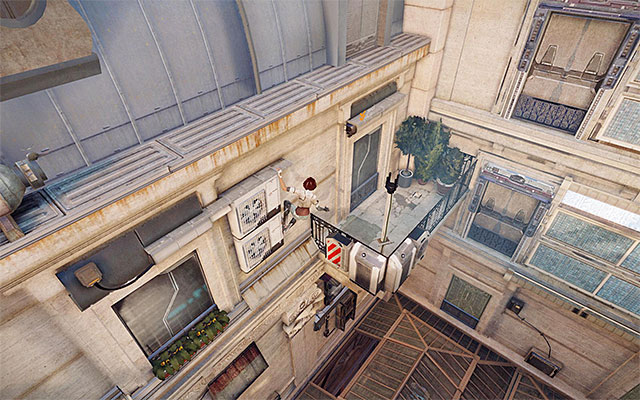 I recommend that you remain here and jump towards the ledge to your right - Reach St. Michael's rotunda - Episode 2 - Remember Me - Game Guide and Walkthrough