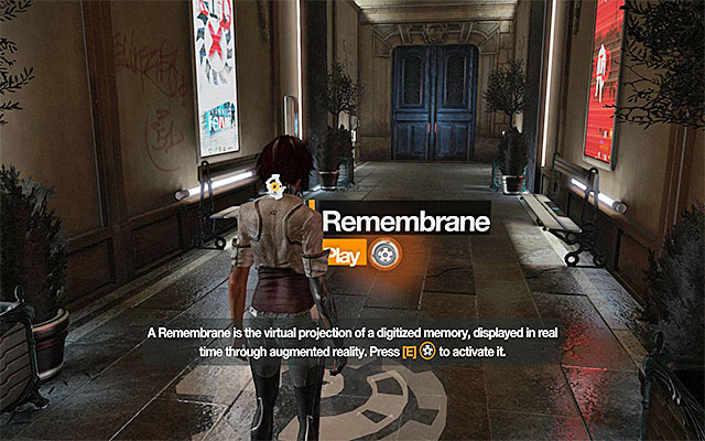 From now on, you will be finding virtual projections (Remembranes) left for you by the memory hunter you have met at the rotunda - Follow in the path of the virtual projection - Episode 2 - Remember Me - Game Guide and Walkthrough