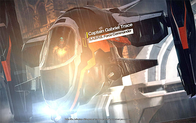 Captain Gabriel Trace will appear during the cutscene in a fighter jet, and he will intend to kill Nilin - Escape from Captain Trace's fighter jet - Episode 5 - Remember Me - Game Guide and Walkthrough
