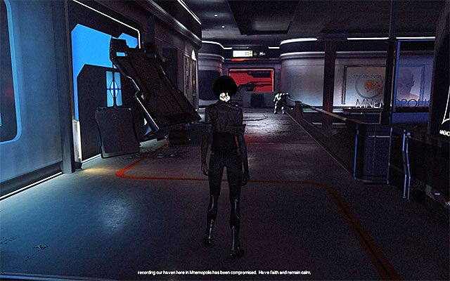 You can now approach captain Trace whom you can se in the distance, which will play a cutscene showing the captain's death on the hands of two highly-developed Mourner Leapers - Hunt down captain Trace - Episode 7 - Remember Me - Game Guide and Walkthrough
