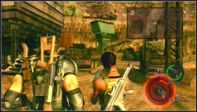 Go down the slope with the rifle in your hand - Train Station - Walkthrough - Resident Evil 5 - Game Guide and Walkthrough
