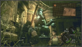 Pull the chains with your partner (you have to go around the statue to do that) and unblock the further way - Caves - Walkthrough - Resident Evil 5 - Game Guide and Walkthrough