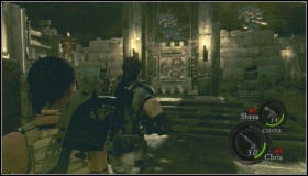 You will have to pay attention to a light beam which is shoot from time to time in our direction - Worship Area - Walkthrough - Resident Evil 5 - Game Guide and Walkthrough