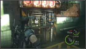 When the insect dies, use the mechanism marked on the map and go onto the assembly line - Experimental Facility - Walkthrough - Resident Evil 5 - Game Guide and Walkthrough