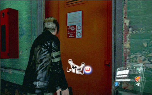 Your target is a door in the right corner of the room - Chapter 1 - The Campus - Leon's campaign - Resident Evil 6 - Game Guide and Walkthrough