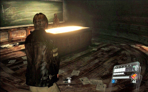When you kill all enemies, go down the stairs - Chapter 1 - The Campus - Leon's campaign - Resident Evil 6 - Game Guide and Walkthrough