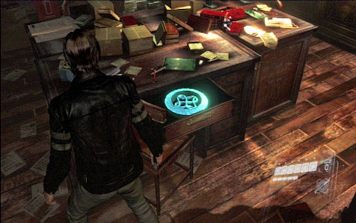 Check also the desk two rooms further - Chapter 1 - The Campus - Leon's campaign - Resident Evil 6 - Game Guide and Walkthrough