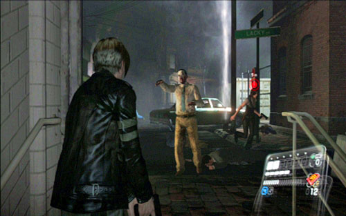You'll see a car surrounded by group of enemies - Chapter 1 - City Streets - Leon's campaign - Resident Evil 6 - Game Guide and Walkthrough
