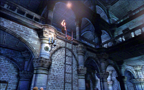 Now you have to help your companion to climb up and wait until she drops down the ladder - Chapter 2 - The Cathedral - Leon's campaign - Resident Evil 6 - Game Guide and Walkthrough