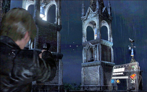 Go to the other side, where you'll see two terraces and bell towers - Chapter 2 - The Cathedral - Leon's campaign - Resident Evil 6 - Game Guide and Walkthrough