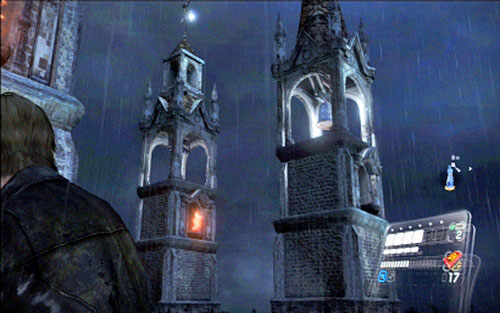 When you go to the left terrace, you have to shoot at the large bell and a small one - Chapter 2 - The Cathedral - Leon's campaign - Resident Evil 6 - Game Guide and Walkthrough