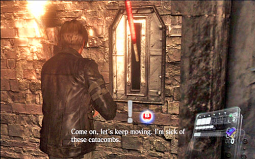 When you open the gate for Helena, wait for her opening another gate and go through it to the other side - Chapter 3 - The Catacombs - Leon's campaign - Resident Evil 6 - Game Guide and Walkthrough