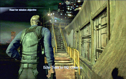 When the fight with Simmons is over, go up the stairs - Chapter 4 - Meeting Simmons - Leon's campaign - Resident Evil 6 - Game Guide and Walkthrough