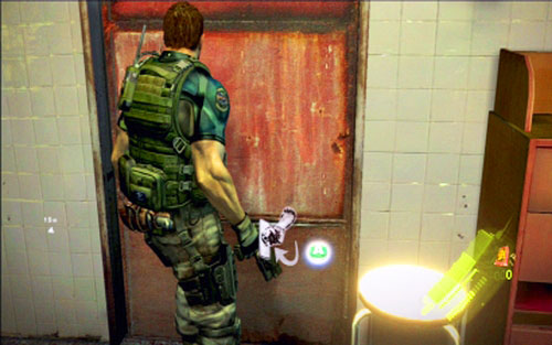 Once the room is clear, open the door in the left corner and go down the stairs - Chapter 1 - Rescue the Hostages - Chris's campaign - Resident Evil 6 - Game Guide and Walkthrough