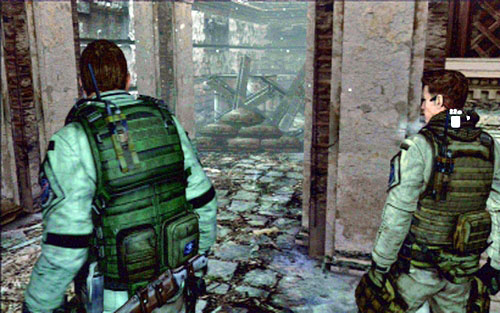 A further way leads to the building on the left - Chapter 2 - Assault on The City - Chris's campaign - Resident Evil 6 - Game Guide and Walkthrough
