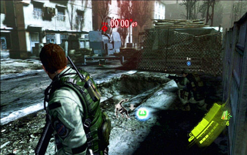 Your target is a ladder - sapper will indicate the proper one (the second one you pass by) - Chapter 2 - Gun Turrets - Chris's campaign - Resident Evil 6 - Game Guide and Walkthrough