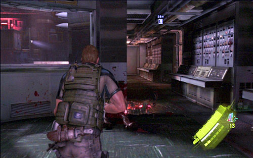 Pull the lever and then run to the indicated door - Chapter 4 - The Hold - Chris's campaign - Resident Evil 6 - Game Guide and Walkthrough
