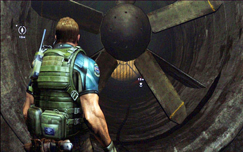 A bit further you'll find another turbine which also has to be stopped by Piers - Chapter 5 - The Warehouse - Chris's campaign - Resident Evil 6 - Game Guide and Walkthrough