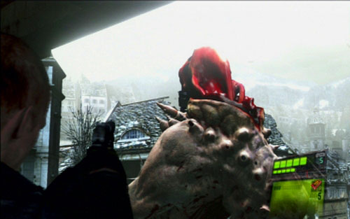 You have to aim its mouth and a gland on its back - Chapter 1 - Antiaircraft Turrets - Jake's campaign - Resident Evil 6 - Game Guide and Walkthrough