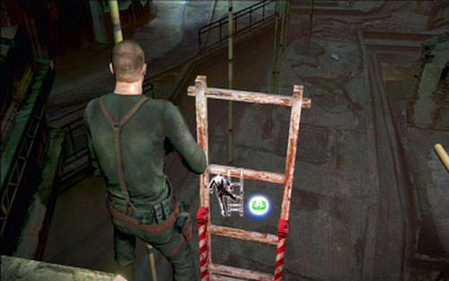 A bit further you'll find another ladder which you have to lower down for your companion - Chapter 4 - Fighting With The Helicopter - Jake's campaign - Resident Evil 6 - Game Guide and Walkthrough