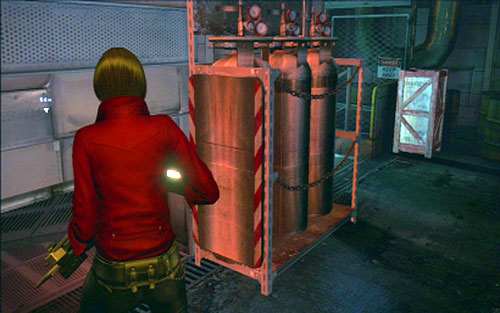 A bit further you'll see gas tanks, which can be moved - Chapter 1 - Submarine Stealth - Ada's campaign - Resident Evil 6 - Game Guide and Walkthrough