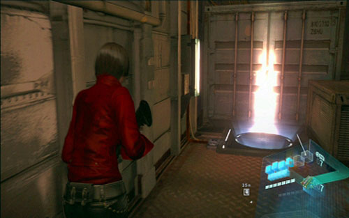 Turn them on by standing on glowing platforms and then wait until enemies are killed, hiding behind crates - Chapter 1 - Turrets - Ada's campaign - Resident Evil 6 - Game Guide and Walkthrough
