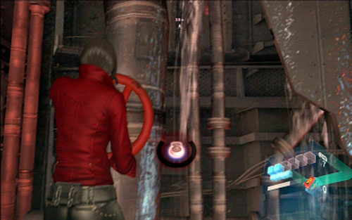 Now you have to turn the red handwheel at the end of the corridor - Chapter 1 - Escape From The Wave - Ada's campaign - Resident Evil 6 - Game Guide and Walkthrough