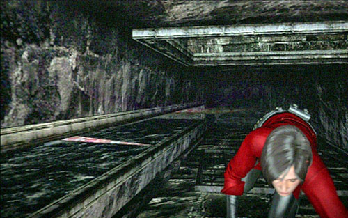 After only few steps you'll fall down to the tunnel with rotating blades - Chapter 2 - Last Fragment of The Key - Ada's campaign - Resident Evil 6 - Game Guide and Walkthrough