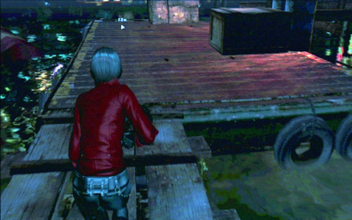When Sherry is alone on the raft, save her by jumping with the zipline and then go to the scooter next to the piers, thus ending this stage - Chapter 3 - The Pier - Ada's campaign - Resident Evil 6 - Game Guide and Walkthrough