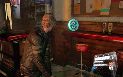 A bit further you'll find an abandoned bar - Chapter I - Emblems - Leon - Resident Evil 6 - Game Guide and Walkthrough